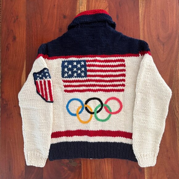 Polo Ralph Lauren 2026 Team USA Olympic Hand-Knit Wool Cardigan M Artisan Signed - Picture 3 of 17